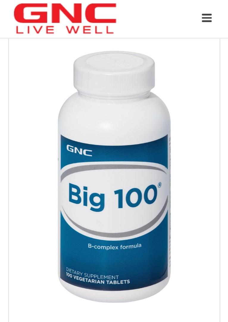 美國品牌GNC，品質保障GNC Big 100 綜合維他命 B100 (100粒) 佐敦地鐵交收, 健康及營養食用品, 健康補充品, 健康補充品 維他命及補充品