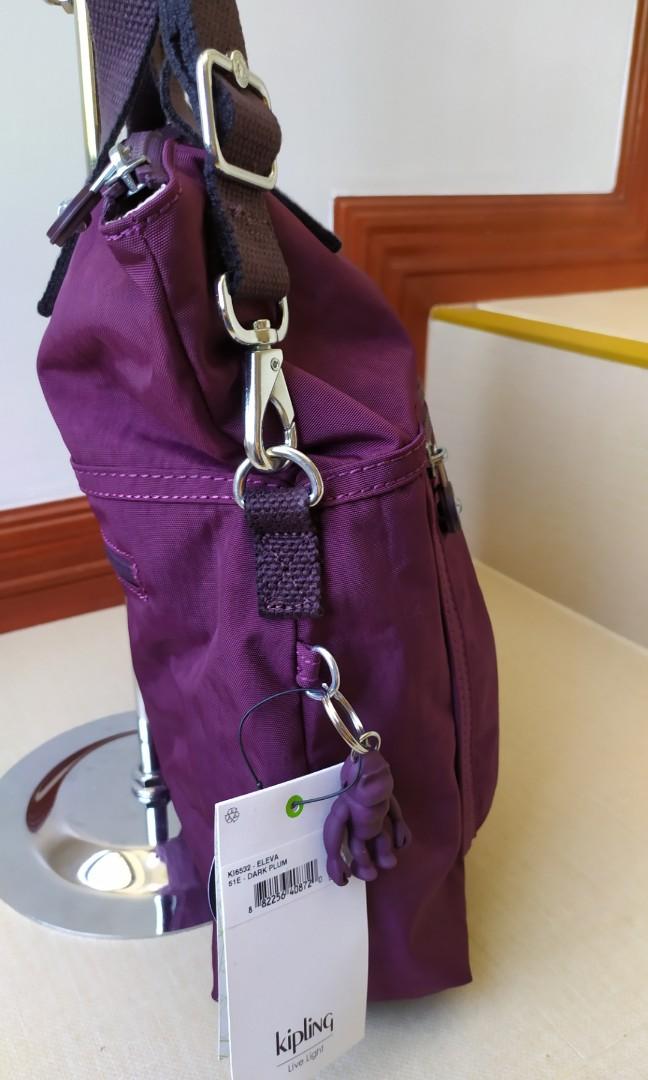 KIPLING ELEVA Convertible Tote Bag in Dark Plum Color Women s