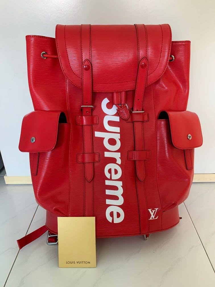 louis vuitton and supreme backpack