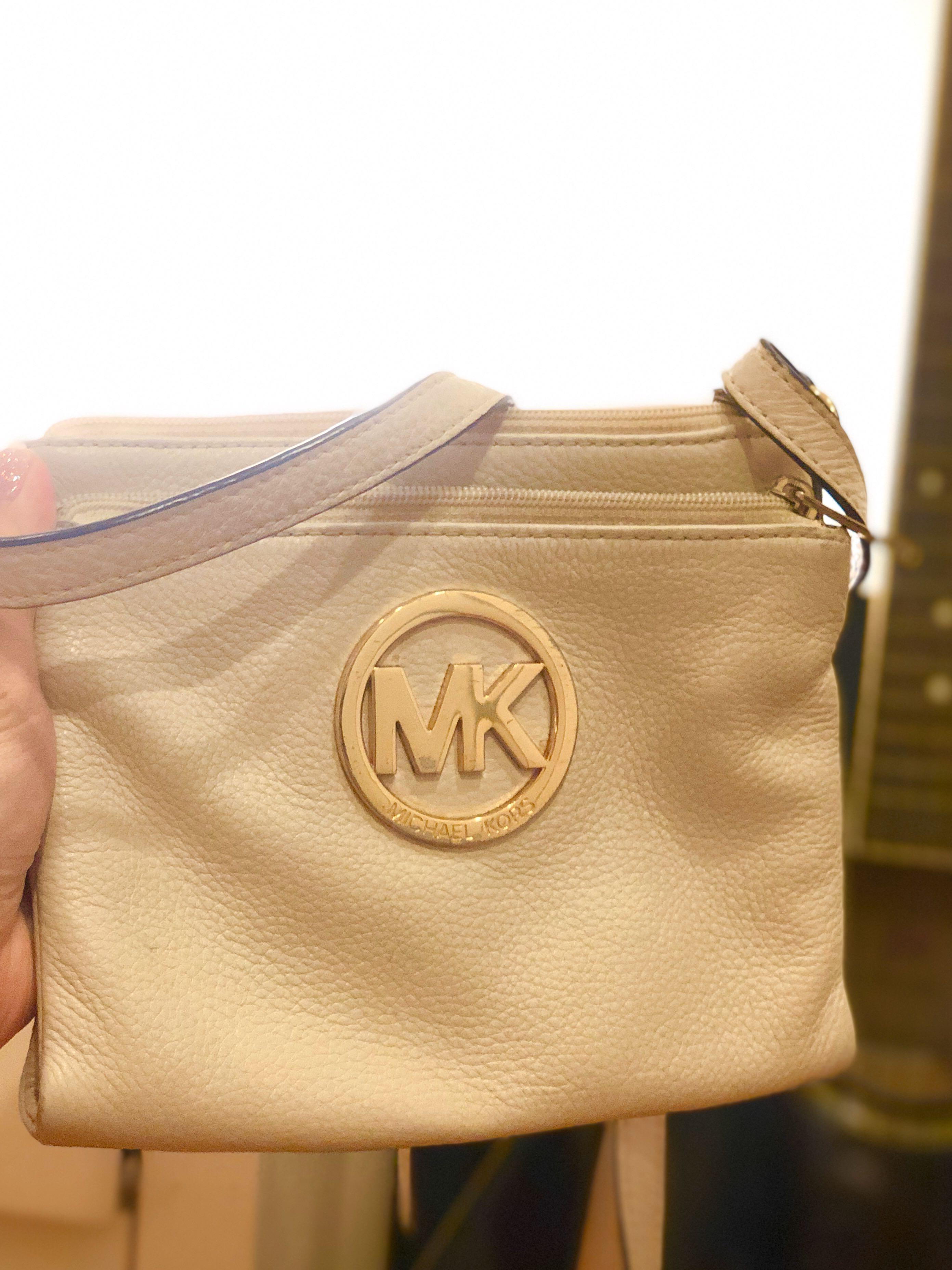 michael kors white and gold
