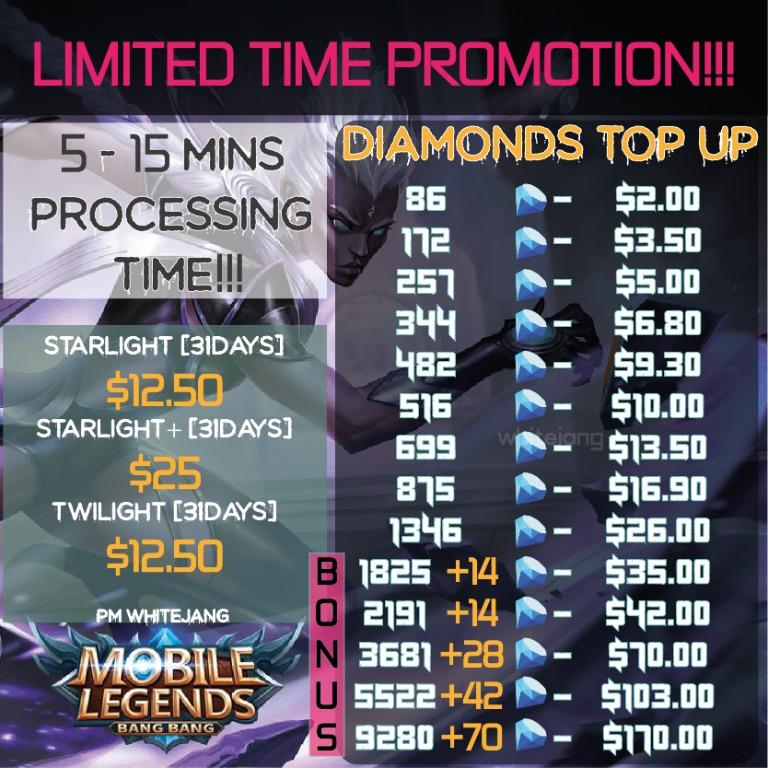 Mobile Legends (ML) Diamonds Top Up, Toys & Games, Video ...