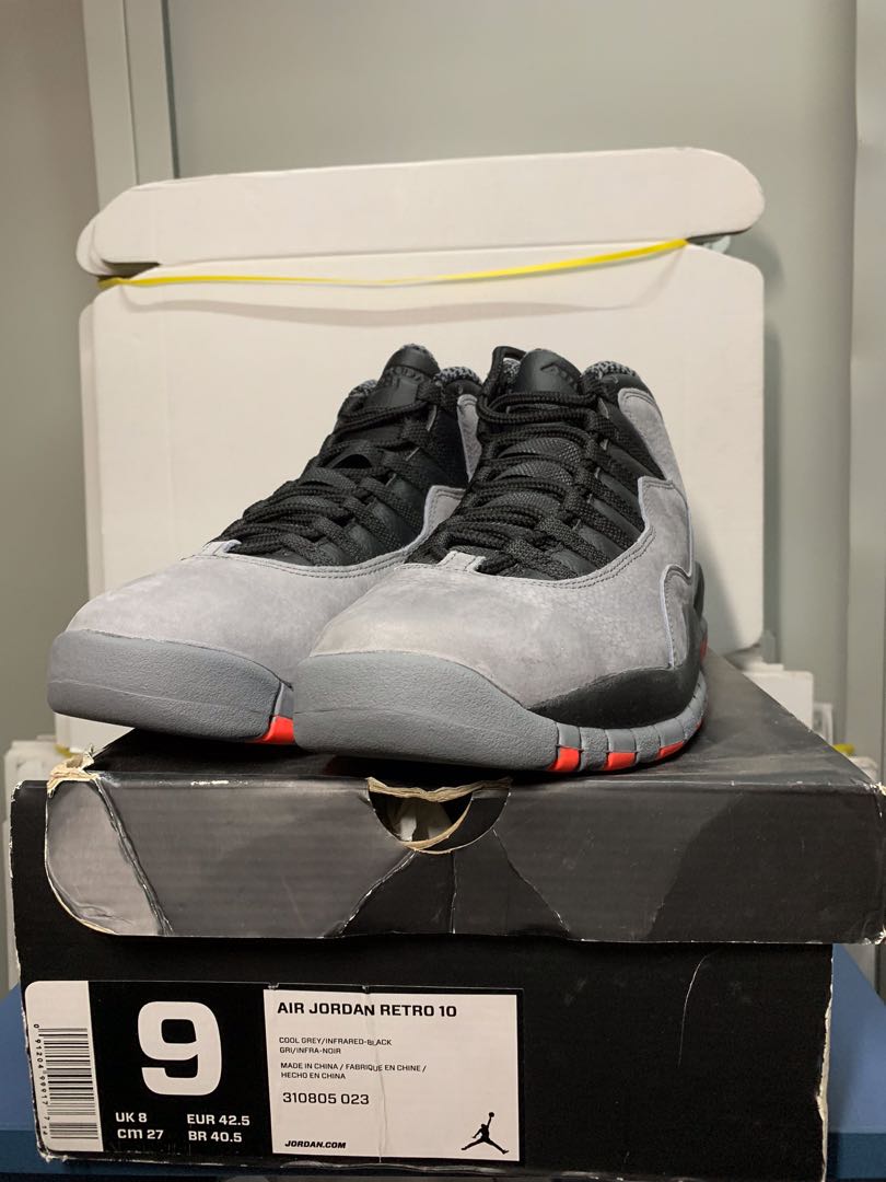 Nike Jordan 10 Retro “ Grey”, 波鞋- Carousell