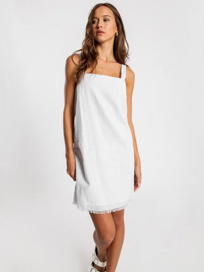 Nude Lucy Blake linen dress in sky stripe, Women's Fashion, Tops,  Sleeveless on Carousell