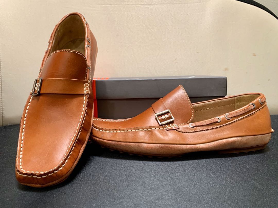 POLO Brown Leather Shoe, Men's Fashion 