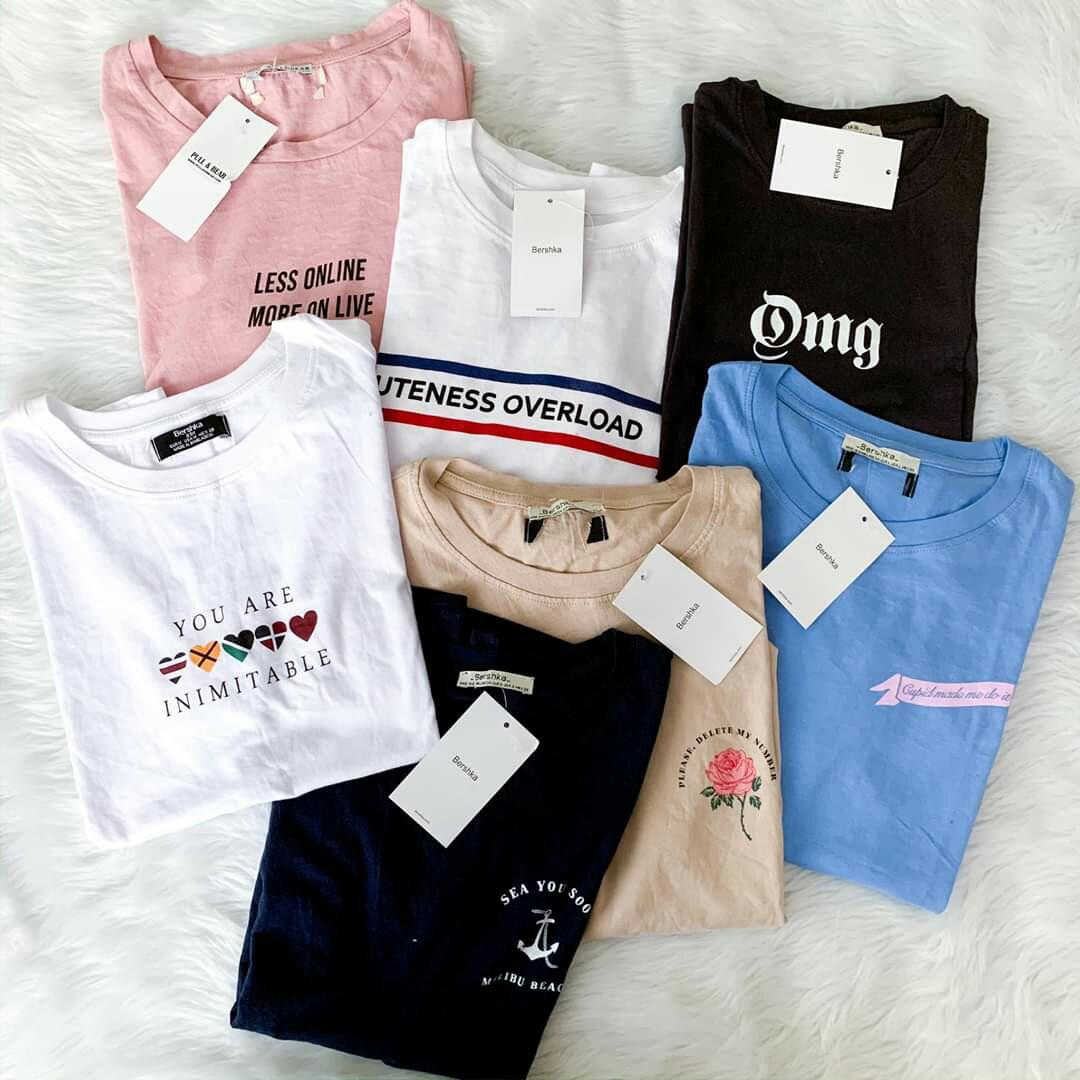 Pull and Bear and Bershka Tshirt Overruns (take all) (Category: Others Tops) located in Bulacan. Submitted by sydney96 (Listing ID 1000706138, Image 1). Description: promo promo🌻 pull and bear and bershka tshirts overruns for sale 10 pcs = 2,000 pesos only instead of 2,300👌 20 pcs = 3,400 pesos only instead of 3,600 👌 grab yours now! free sf 😍 until april 17 only. perfect for online business💗 📌assorted design and sizes 📌payment first until