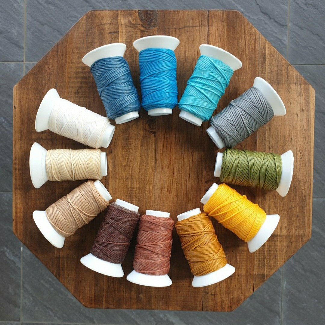 Round 1mm Waxed Threads (per metre) for leather / bookbinding crafts