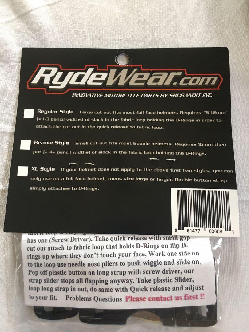 Ryde Wear Helmet Quick Release, Motorbikes, Motorbike Parts