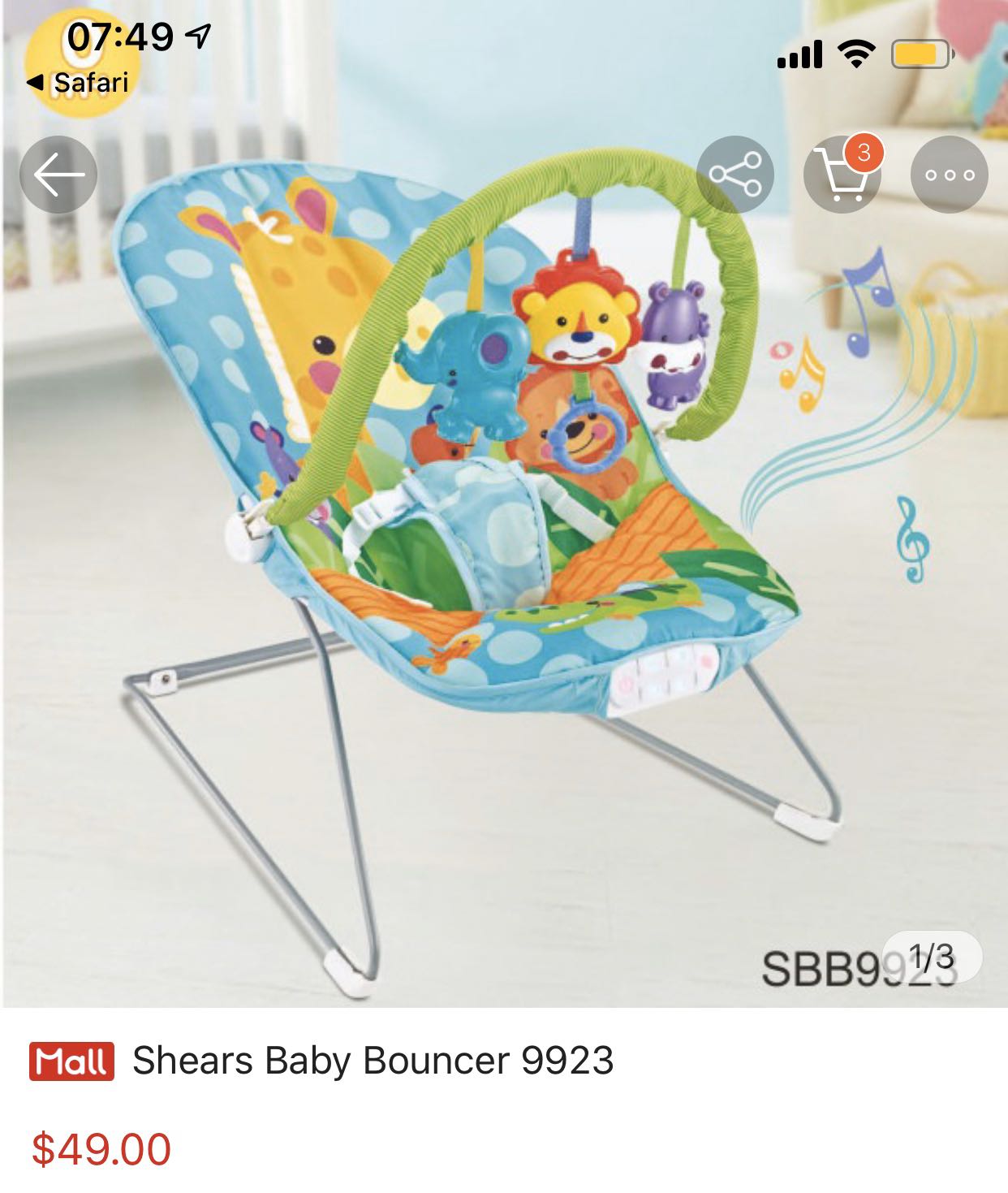 Shears baby bouncer hot sale