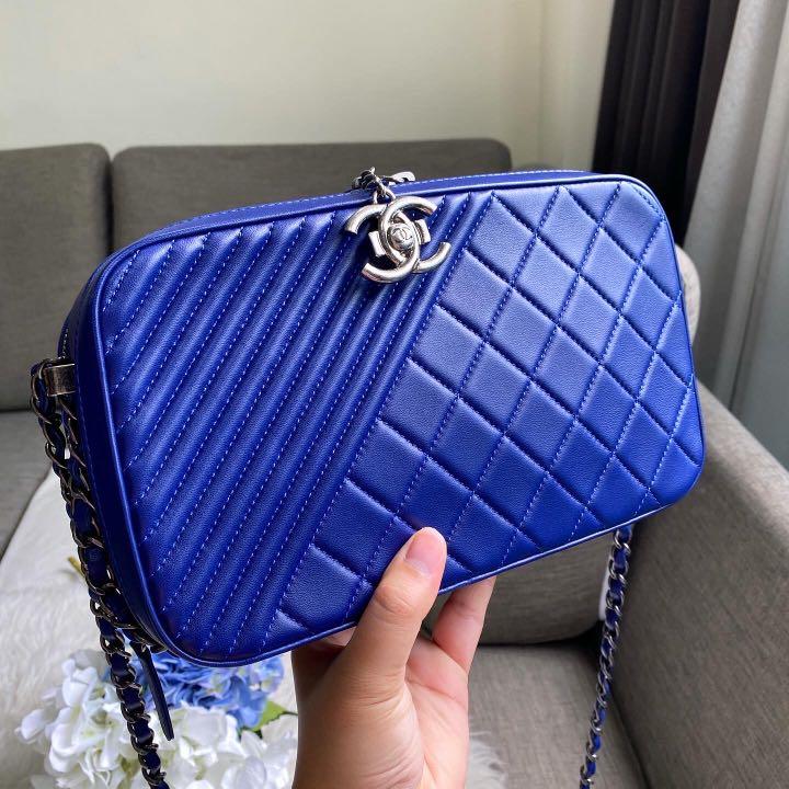 ✖️SOLD!✖️ Superb Deal! Very Pretty! Chanel Coco Boy Camera Bag in Cobalt Blue  Lambskin RHW, Luxury, Bags & Wallets on Carousell