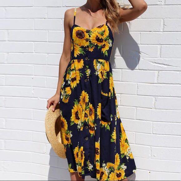 Sunflower button down dress clearance