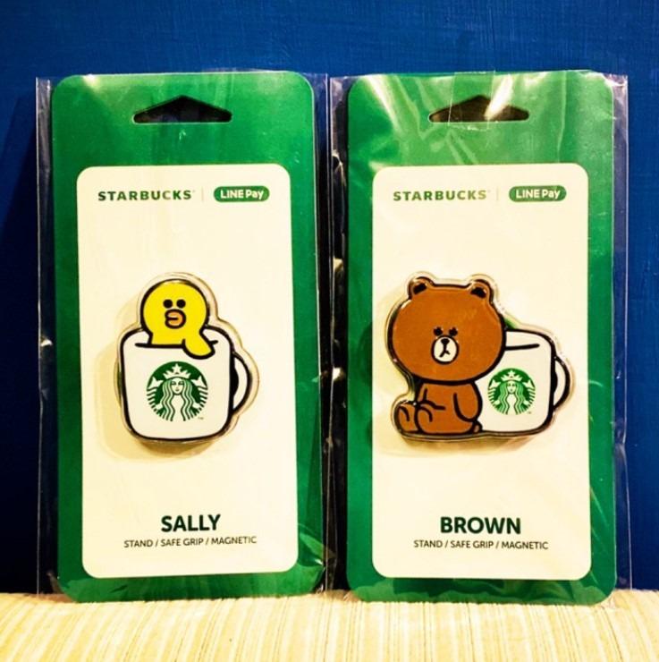第4批已到港包台灣寄港費用截單後5 7日到港 Line Friends台灣限定星巴克starbucks X Line Pay 聯名限量款手機支架brown Sally 熊大莎