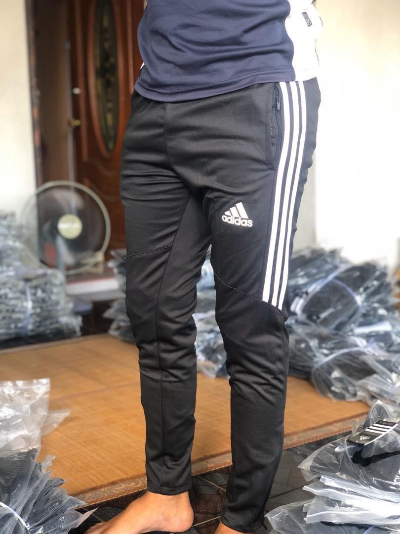 Adidas half stripe joggers clearance