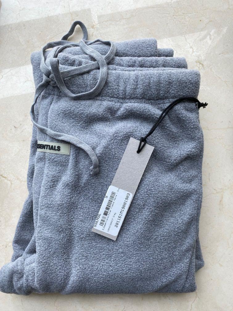 Essentials grey polar fleece lounge pants deals