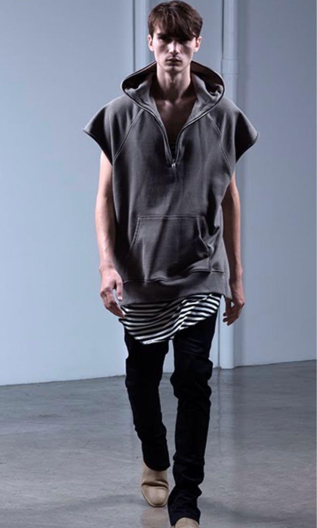 Fear Of God Third Collection Cut Off Hoodie Men s Fashion Tops Sets Hoodies on Carousell