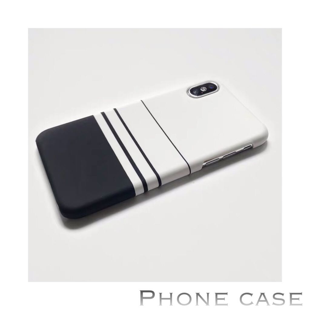 iPhone Case ~ Classic black & white check / stripe