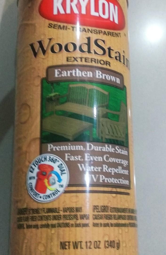 Premium Krylon Wood Stain Spray PaintEarthen Brown, Hobbies & Toys