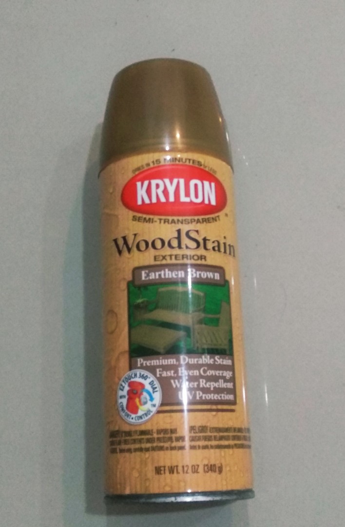 Premium Krylon Wood Stain Spray PaintEarthen Brown, Hobbies & Toys
