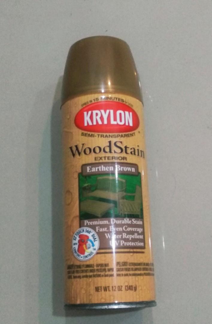 Premium Krylon Wood Stain Spray PaintEarthen Brown, Hobbies & Toys