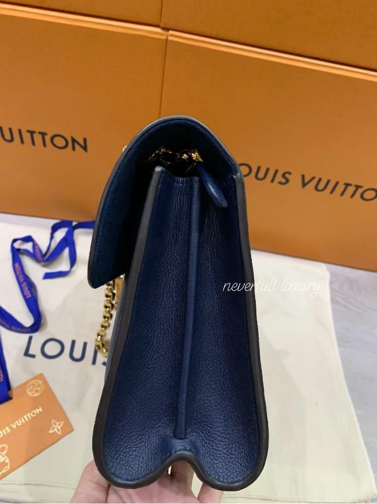 Louis Vuitton Victoire Bleu Marine Blue Monogram Canvas and Calfskin S -  MyDesignerly