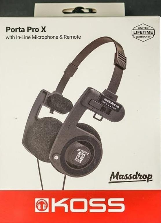 Mass X Koss Porta Pro X on Ear Headphones Noise Cancelling in Line
