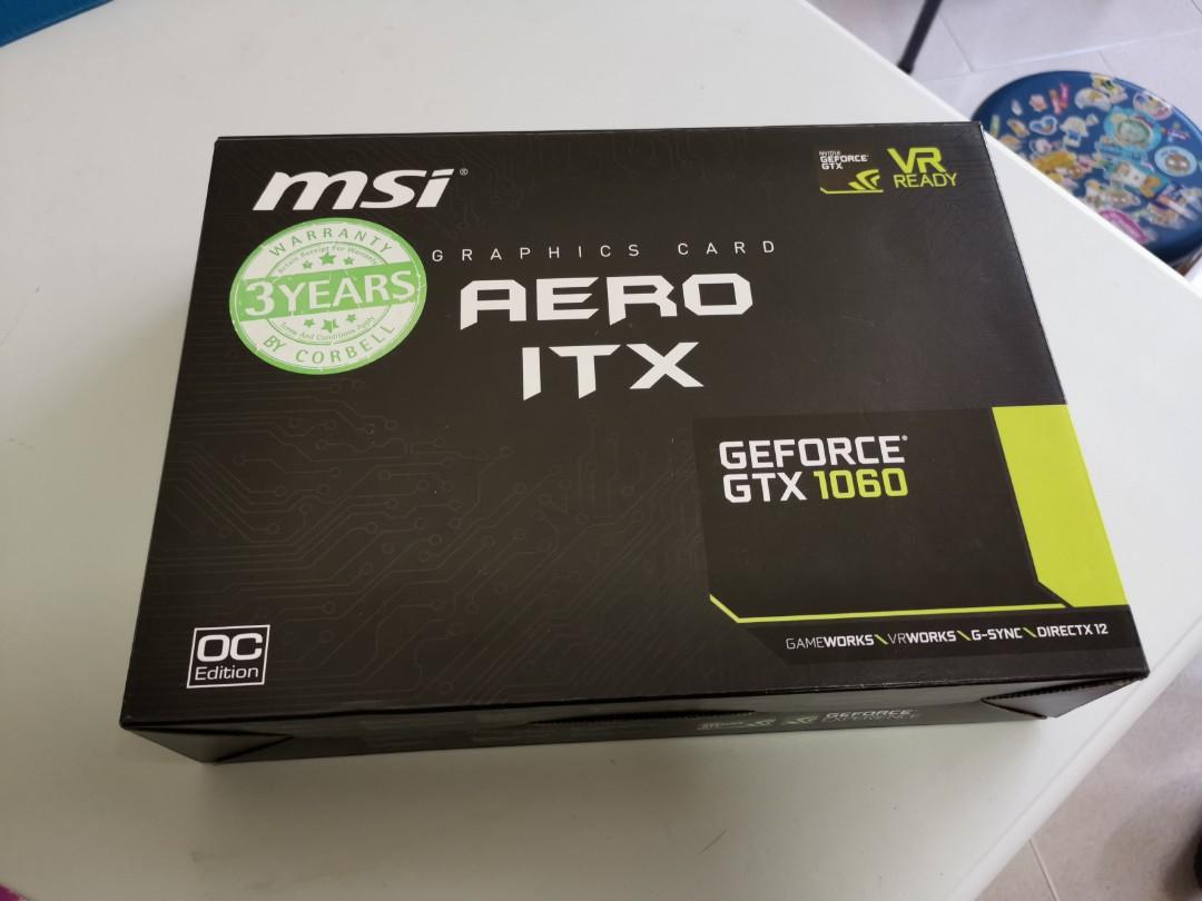 MSI GEFORCE GTX 1060 6GB AERO ITX GRAPHICS CARD Computers Tech Parts Accessories Computer Parts on Carousell