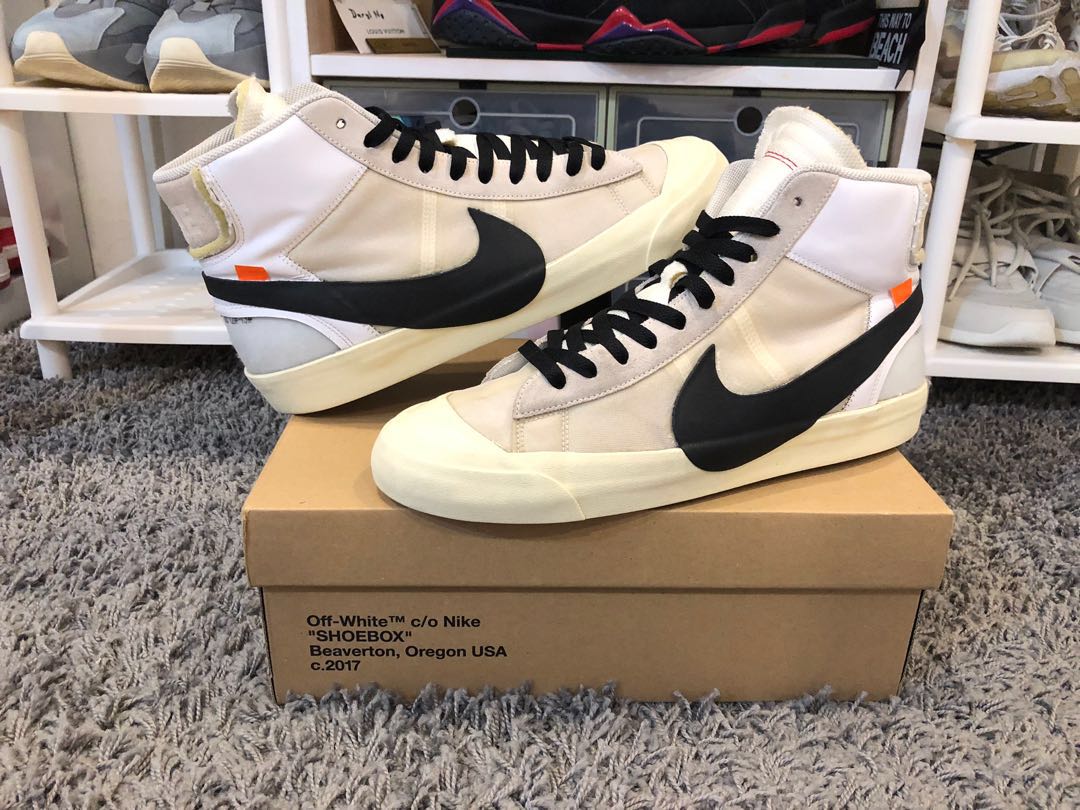 Nike Blazer Mid x OFF-WHITE The Ten 2017 Size 11.5 White/Black-Muslin  AA3832-100