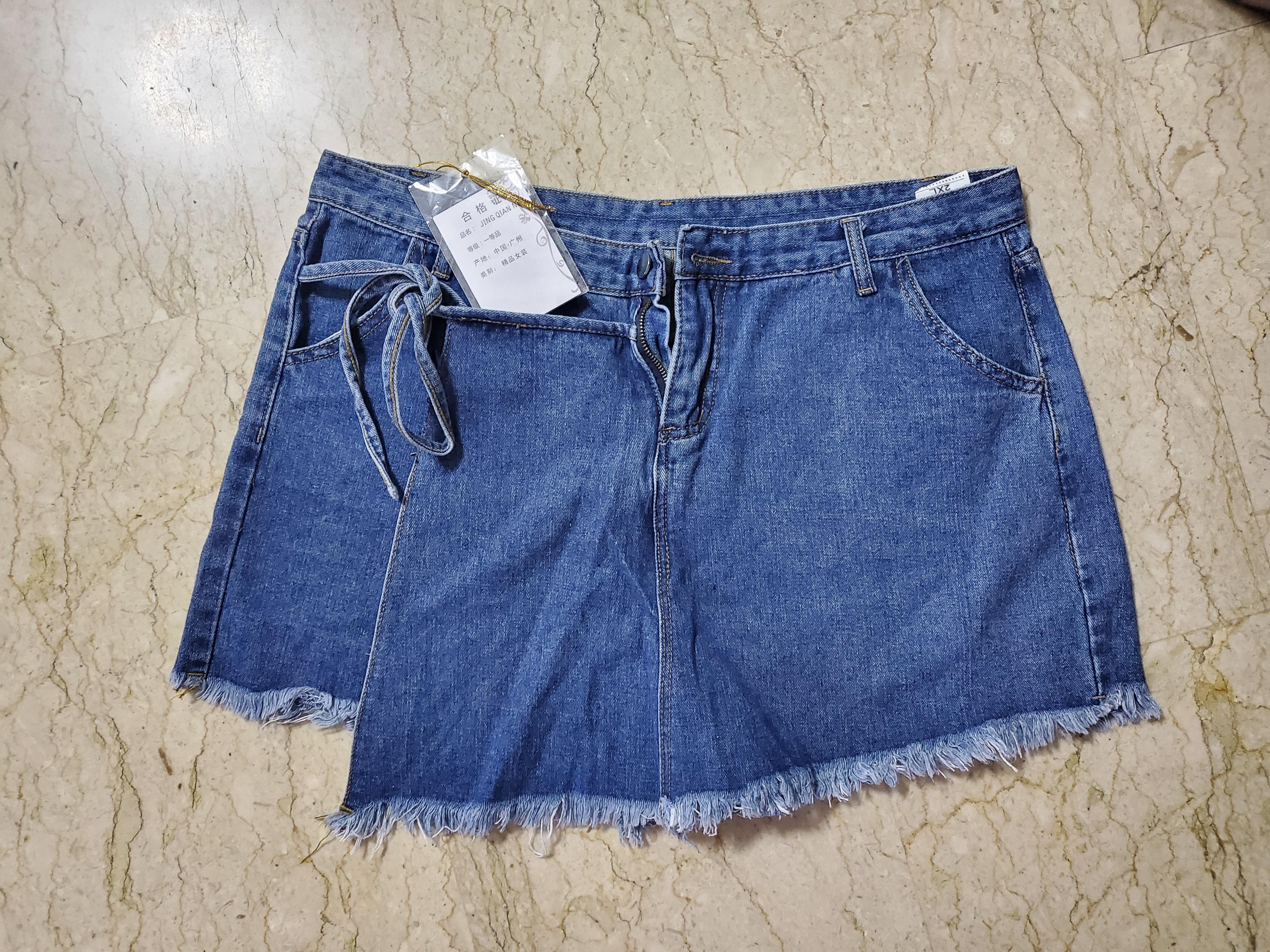 plus size jean skorts