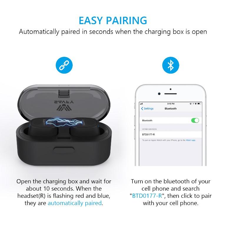 SAVFY® True Wireless Bluetooth Earbuds Cordless Hands-free Mini
