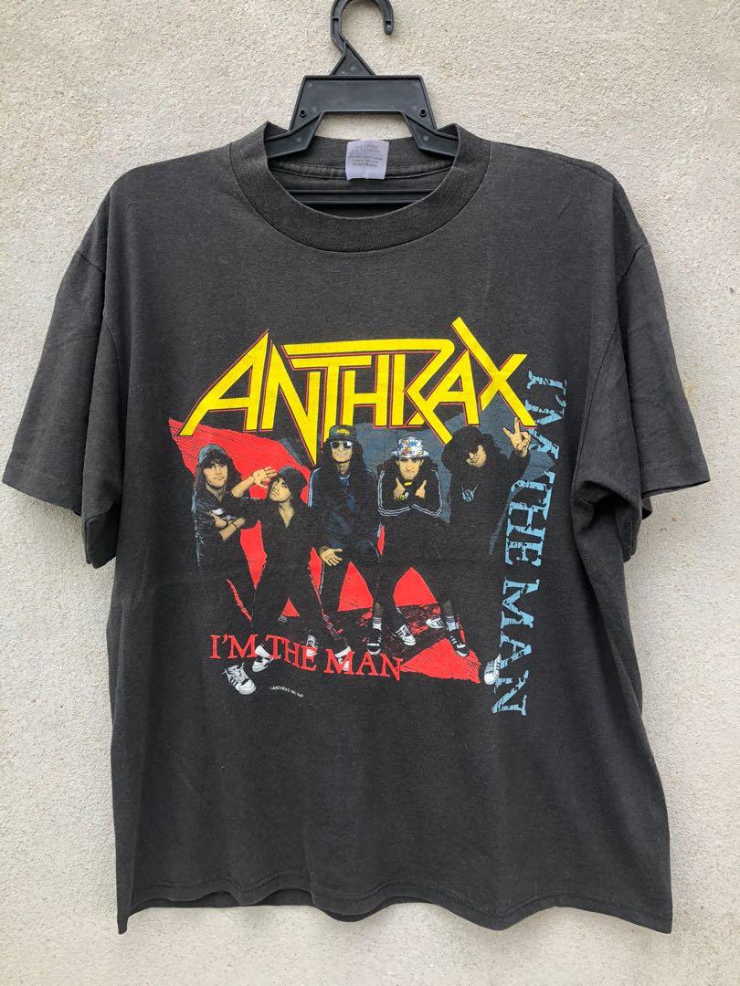 Vintage 80s Anthrax I'm The Man Band Shirt, Men's Fashion, Tops