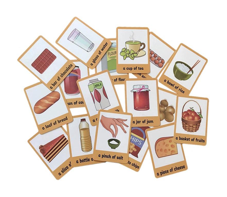 18 Cards/Set Food Quantifiers Children Kids Early English Learning