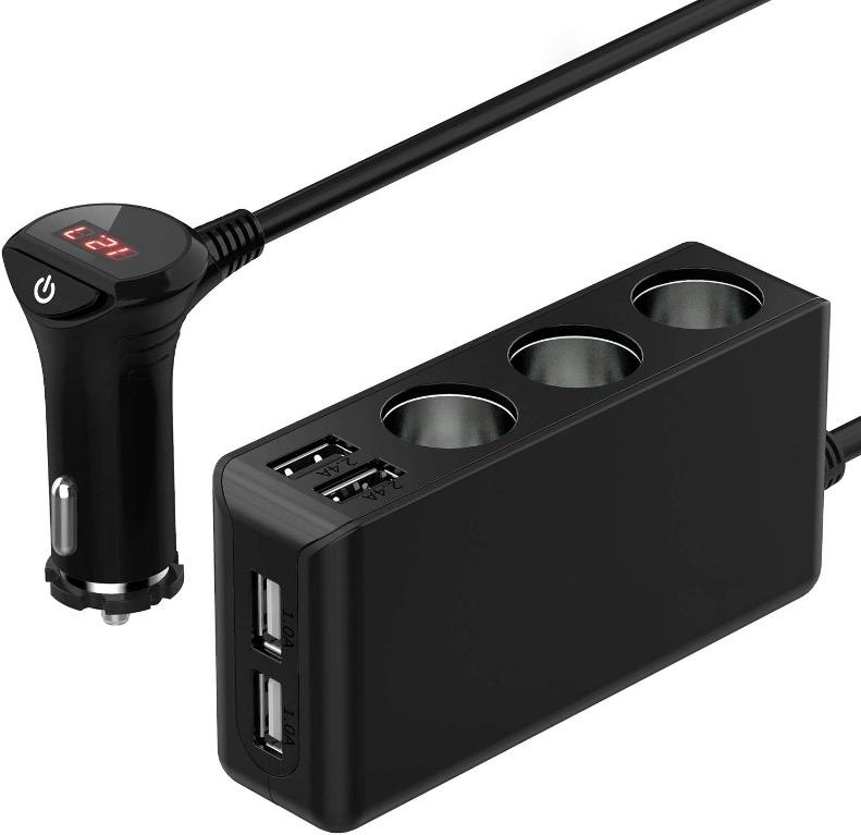 3 Socket Cigarette Lighter Splitter 120w 12v 24v Car Power Dc Outlet Adapter With 6 8a 4 Usb Charging Ports Car Charger Electronics Others On Carousell