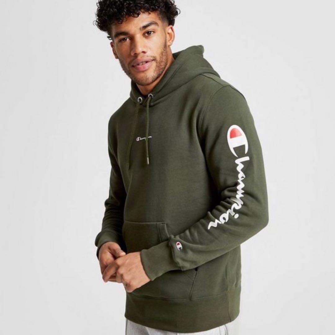 khaki green champion hoodie