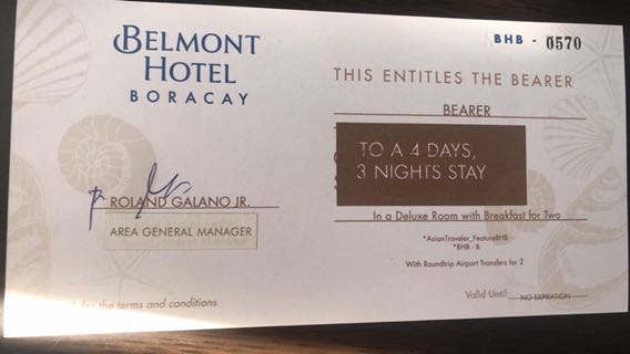 Belmont Hotel Boracay Voucher