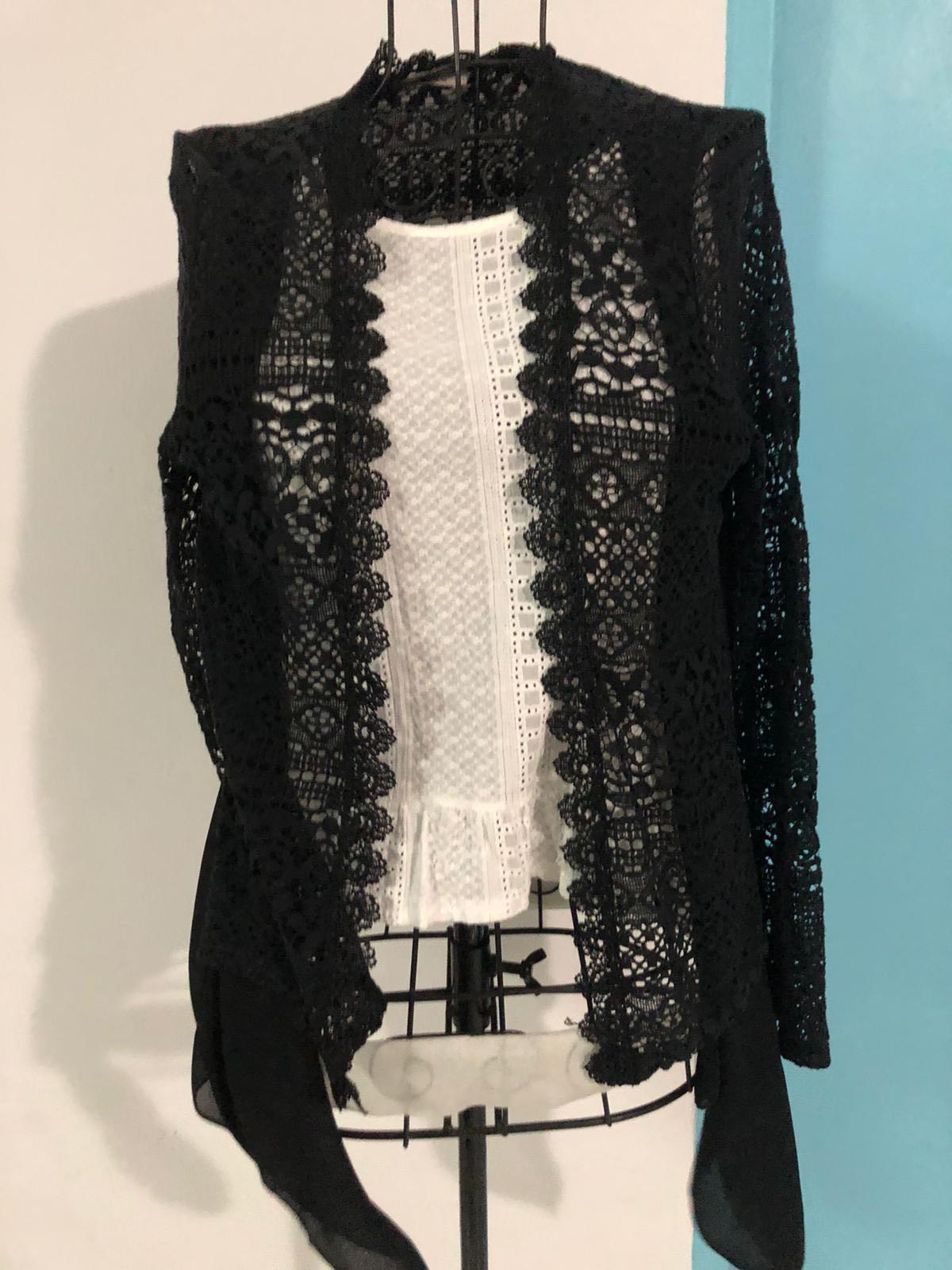 lacy black cardigan