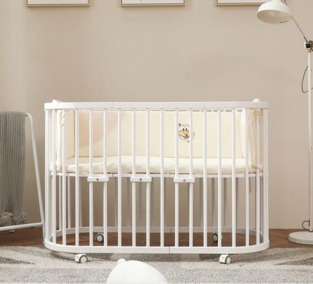 round wooden cot