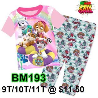 Clearance Paw Patrol Short Sleeve Pyjamas for 9T/10T/11T
