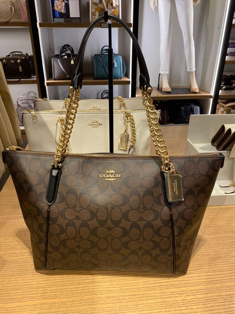 Coach ava chain tote discount