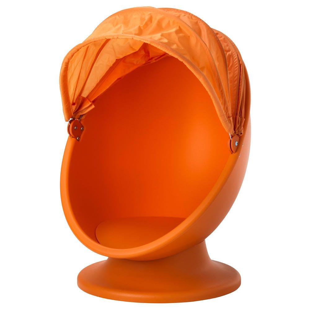 IKEA Orange Swivel chair with hood, Furniture & Home Living, Furniture