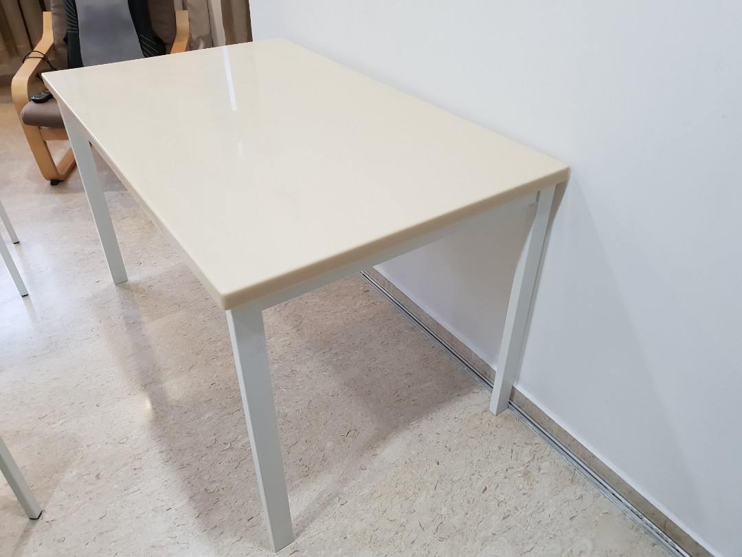 ikea table with acrylic solid surface top furniture tables chairs on carousell