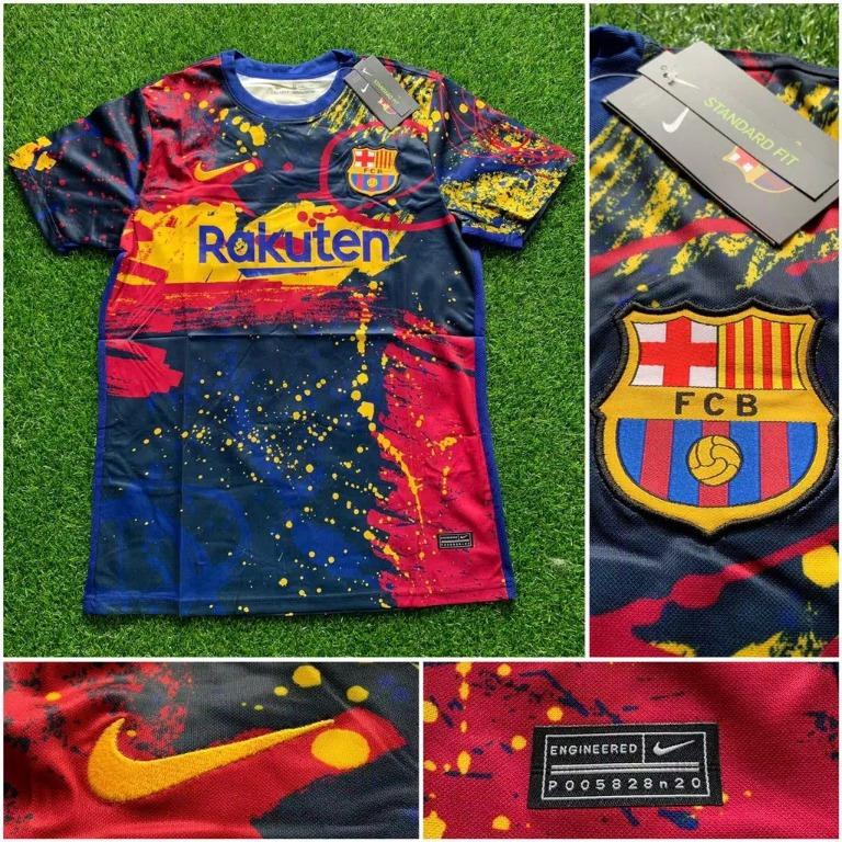 Jersey Bola Barca Training Prematch Abstrak 2019 2020 Grade Ori Olah Raga Baju Olahraga Di Carousell