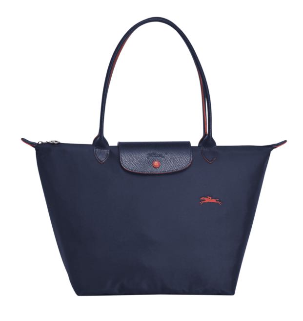 Longchamp navy blue large tote deals