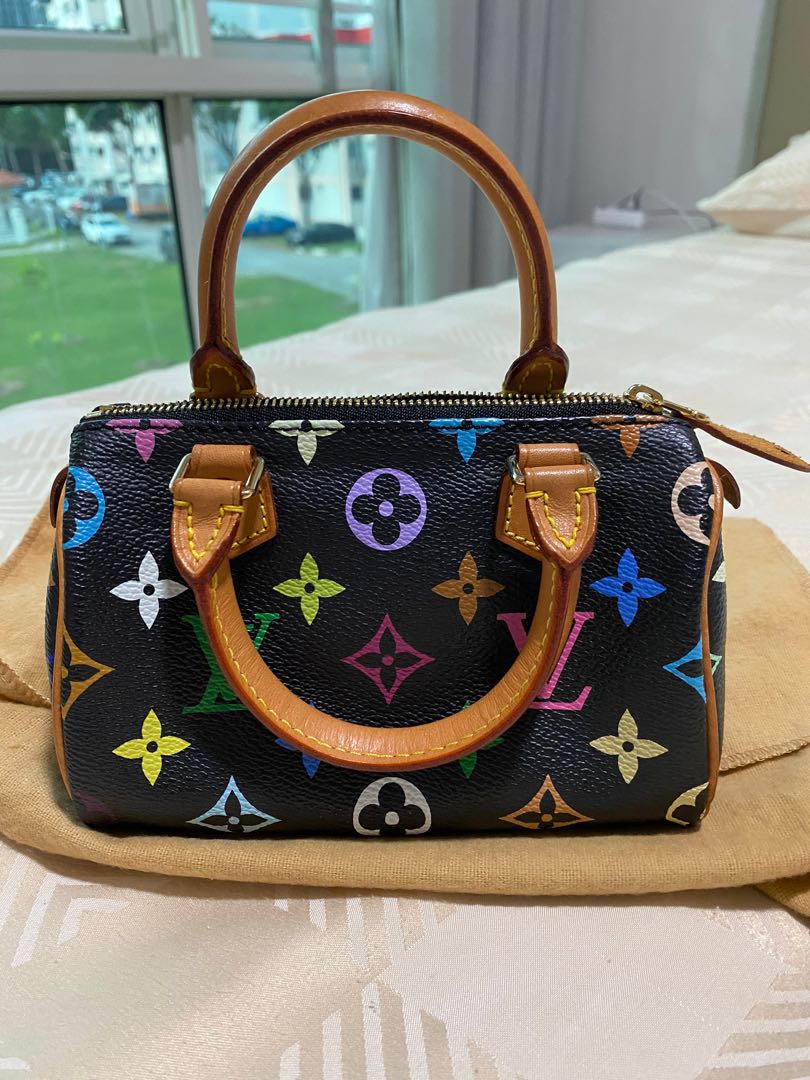 SOLD**AUTHENTIC LV LOUIS VUITTON Black Multicolor Mini HL Speedy Nano Bag  💙, Luxury, Bags & Wallets on Carousell
