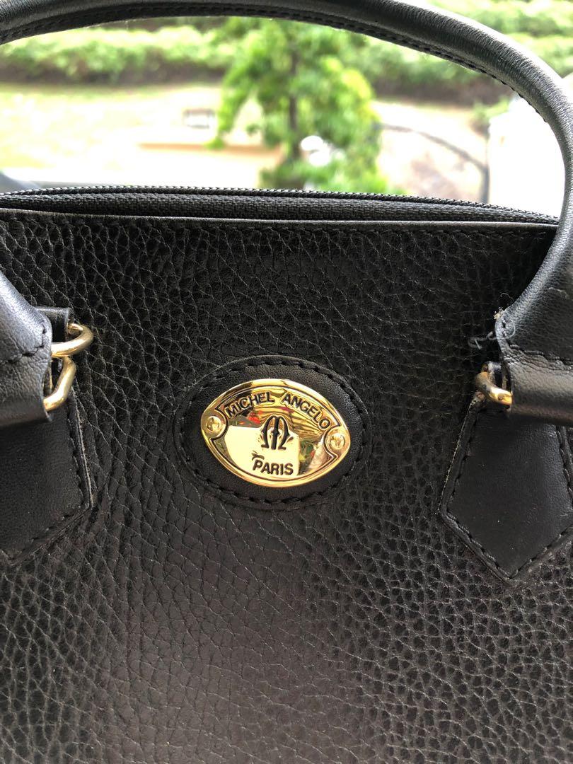 Michael Angelo Paris Vintage Black Leather Handbag