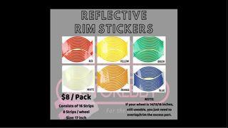 Reflective Rim Stickers For Motorcycles / Bicycles
