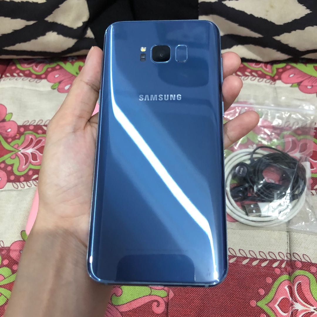 Samsung galaxy s8 plus blue 64gb with free kakao talk emoji casing