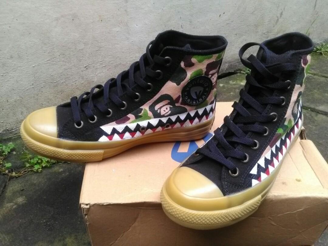 Sepatu Ventela 70s Custom Bape Fesyen Pria Sepatu Sneakers Di Carousell