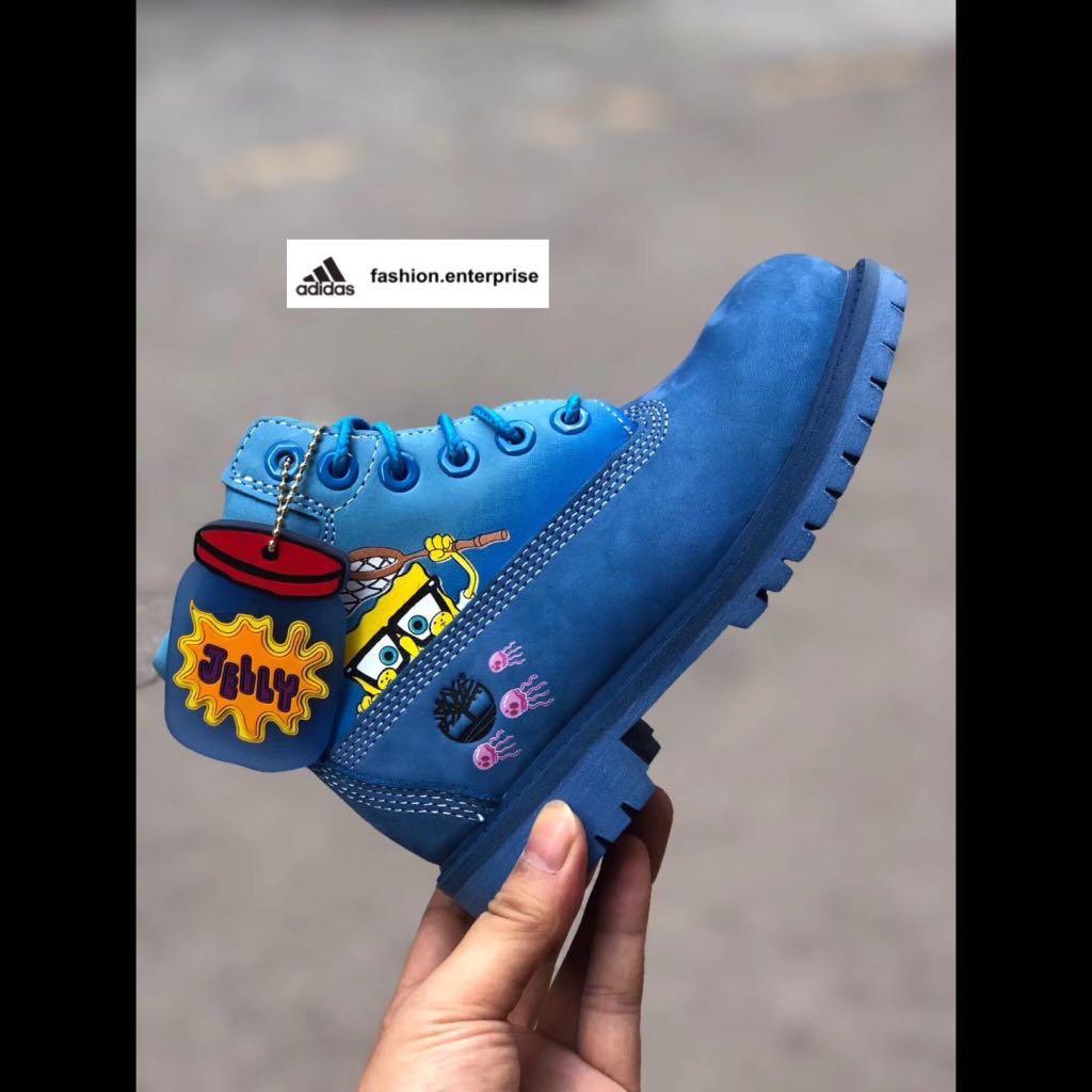 Blue spongebob timbs shop