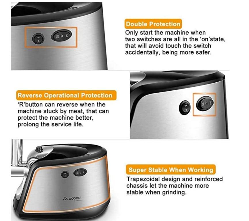 (V) Aobosi Heavy duty Meat Grinder. 1200W., TV & Home Appliances, Kitchen Appliances, Juicers