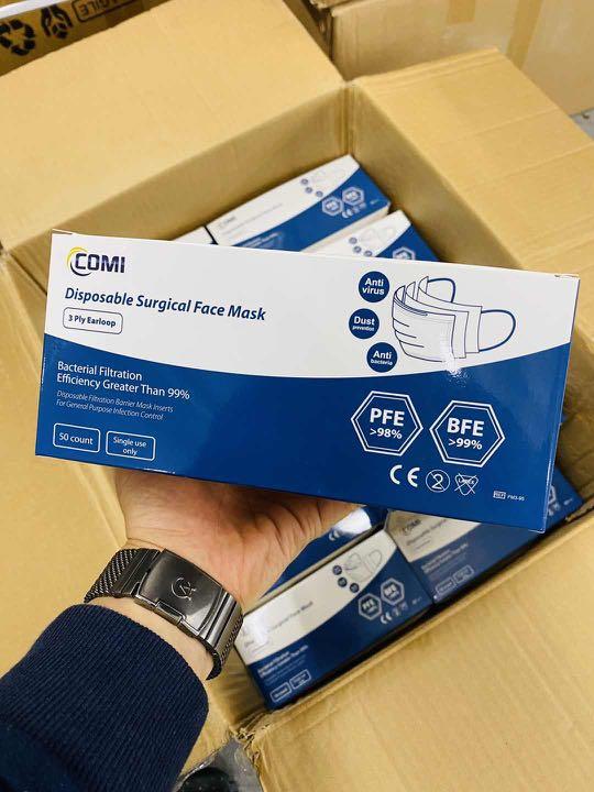 (HSA APPROVED) 3 Ply Surgical Face Mask with BFE and PFE. Medical grade