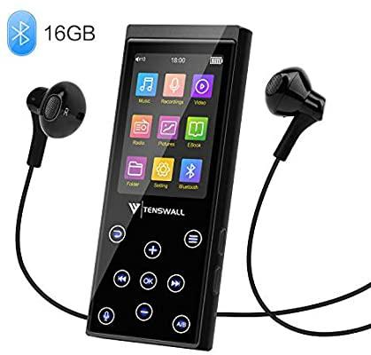 16GB MP3 Player with Bluetooth 4.0 MP3 Player Portable HiFi Lossless Sound MP3 Music Player with FM Radio Voice Recorder E-Book 2.4 Screen Support up to 128GB Headphone, Sport Armband Included 